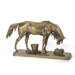 Бронзовая скульптура Лошадь и собака