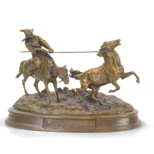 Бронзовая скульптура Ловля дикой лошади