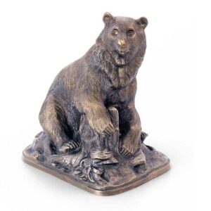 Бронзовая статуэтка Медведь на пне